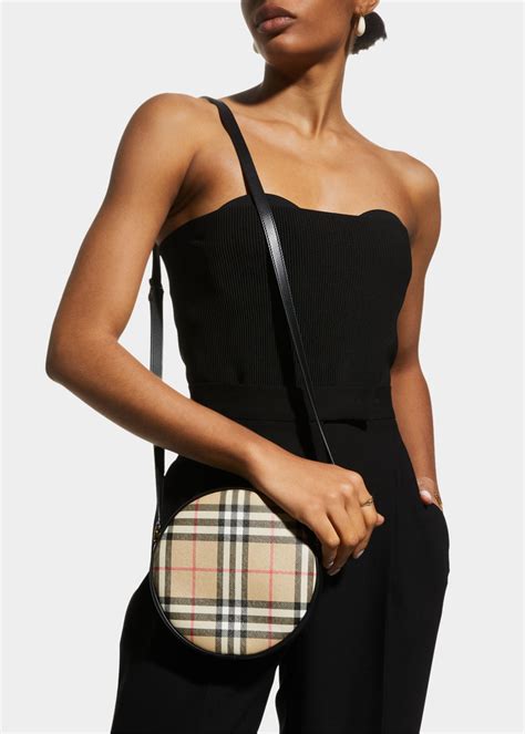 Burberry Louise Vintage Check Round Crossbody Bag